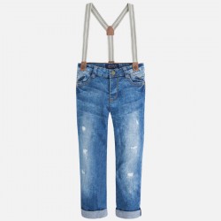 Boys Blue Denim with Suspenders 