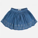 Girl Denim Style Short Skirt with Rivets