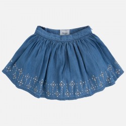 Girl Denim Style Short Skirt with Rivets Girl Denim Style Short Skirt with Rivets