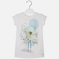 Girl Print Dress with Pearl Effect Girl Print Dress with Pearl Effect