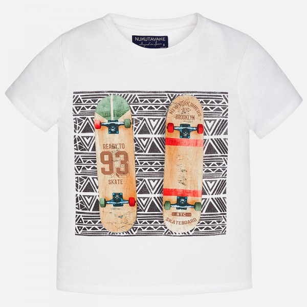 Boy Short Sleeve T-shirt Skate Print