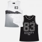 Pack of 2 White and Black sleeveless Tees