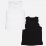 Pack of 2 White and Black sleeveless Tees