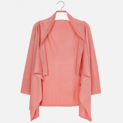 Girl Long Cardigan with Open Work Girl Long Cardigan with Open Work