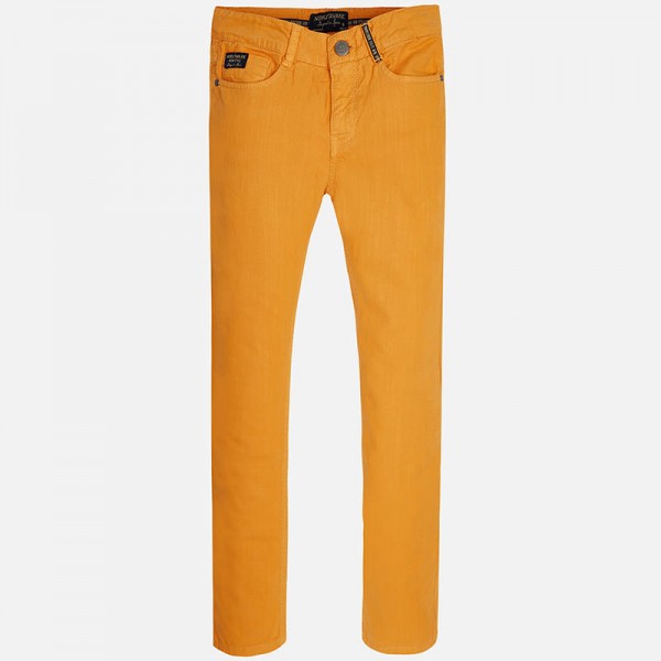 Boy Twill Long Trousers with Wrinkled Effect