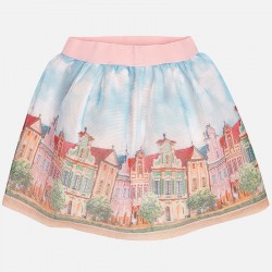 Girl Short Print Mesh Skirt Girl Short Print Mesh Skirt