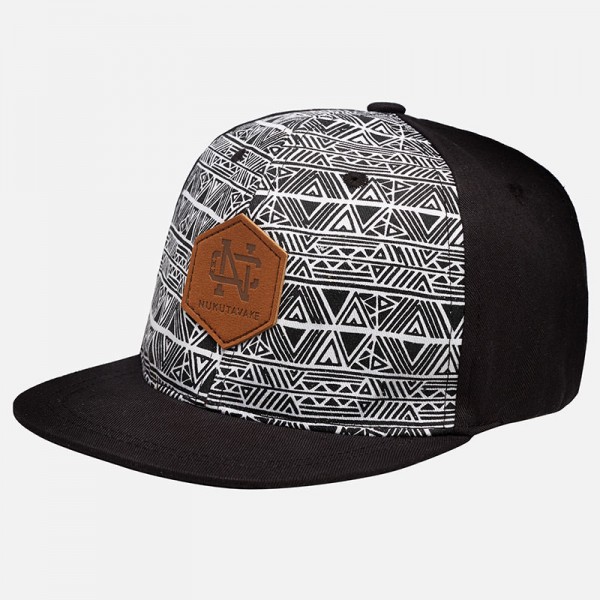 Boy print cap with straight visor