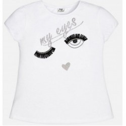Girl Glitter t-shirt with Eyes Appliqué  Girl Glitter t-shirt with Eyes Appliqué