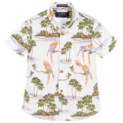 Boys Printed Layered Look Short-Sleeved Shirt