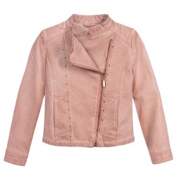 Girl Leatherette Jacket with Rivets Girl Leatherette Jacket with Rivets