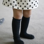 Mini Dressing Lace knit Knee high Socks - Dark Grey