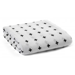 Organic Cotton Muslin Swaddle Blanket - Swiss Cross