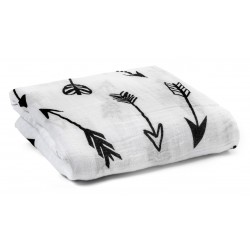 Organic Cotton Muslin Swaddle Blanket - Arrows