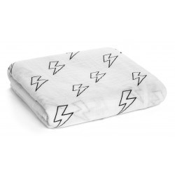 Organic Cotton Muslin Swaddle Blanket - Lightning Bolts