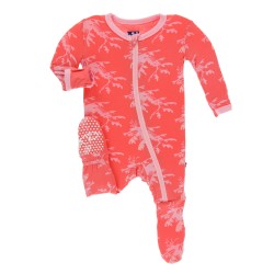 Print Footie with Zipper in English Rose Leafy Sea Dragon
