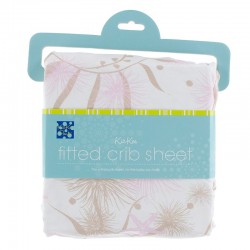 Print Fitted Crib Sheet in Natural Sea Garden 