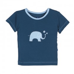 Short Sleeve Applique Tee in Peacock Elephant