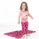 Print Long Sleeve Pajama Set in Rhododendron Brown Bear Print Long Sleeve Pajama Set in Rhododendron Brown Bear