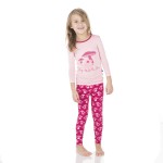 Print Long Sleeve Pajama Set in Rhododendron Field Mouse