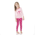 Print Long Sleeve Pajama Set in Rhododendron Field Mouse