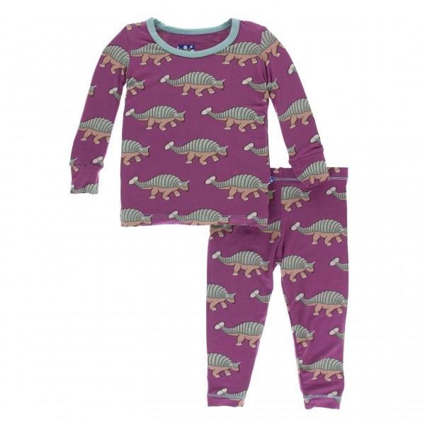 Print Long Sleeve Pajama Set in Euoplocephalus Print Long Sleeve Pajama Set in Euoplocephalus
