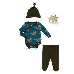 Kimono Newborn Gift Set with Elephant Box in Heritage Blue Kosmoceratops