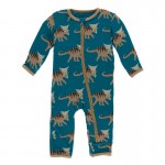 Print Coverall with Zipper in Heritage Blue Kosmoceratops
