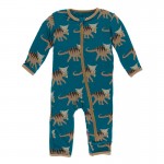 Print Coverall with Zipper in Heritage Blue Kosmoceratops