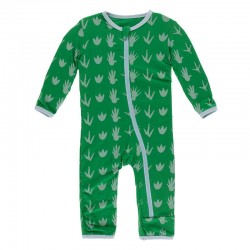 Print Coverall with Zipper in Dino Tracks  Print Coverall with Zipper in Dino Tracks