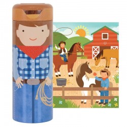 At the Ranch 64-Piece Puzzle Tin and Coin Bank