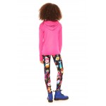 Girls Fuchsia Long Sleeve Hooded Top