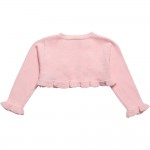 PINK KNITTED COTTON BABY BOLERO CARDIGAN 