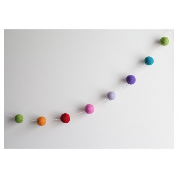 Felt Ball Garland - Rainbow Felt Ball Garland - Rainbow