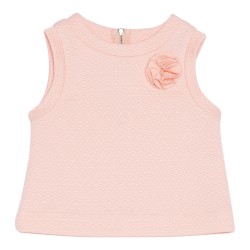 La Une Textured Milano Top - Coral