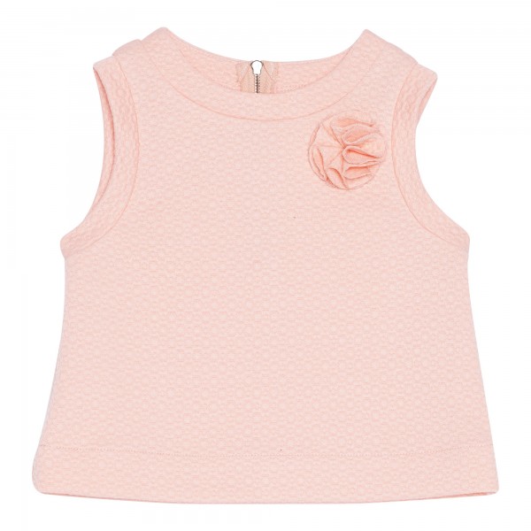 La Une Textured Milano Top - Coral