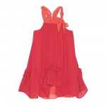 Girls Meet World Chiffon Dress with Shirring - Red