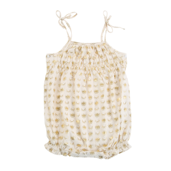 Tie Strap Metallic Willa Romper  Tie Strap Metallic Willa Romper