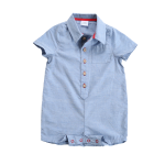 Short Sleeve Chambray Romper