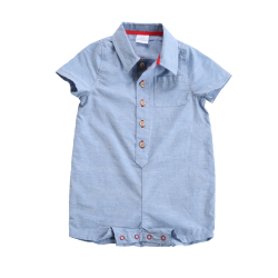 Short Sleeve Chambray Romper