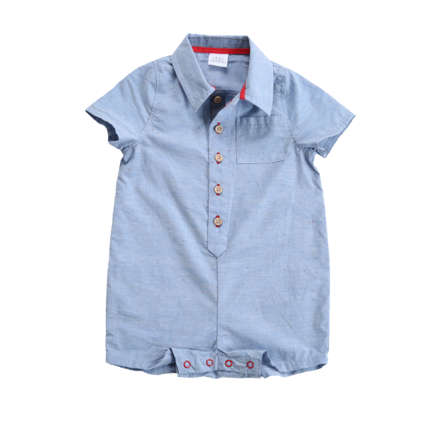 Short Sleeve Chambray Romper