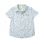 Anchor Print Poplin Short Sleeve Dress Shirt 