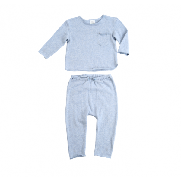 Cloud Blue Sweater Knit Lounge Set 