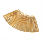 Metallic Gold Pleated Twirl Skirt
