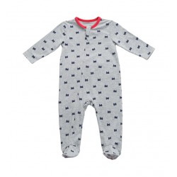 Boys Classic Zipper Layette - Grey
