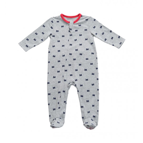 Boys Classic Zipper Layette - Grey