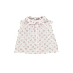 Elise Peter Pan Collar Baby Blouse - Wood Rose Bouquet 