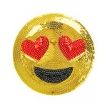 Emoji Heart Eyes Sequin Sticker Patch 2 inch