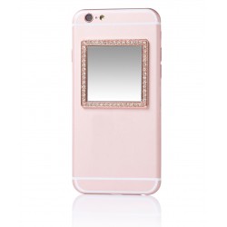 Rose Gold Square w/ Crystals Phone Mirror