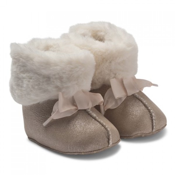 BEIGE FAUX FUR BOOTIES 