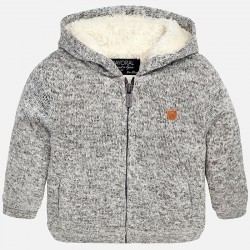 Baby Boy Grey Lined Knit Sweater 